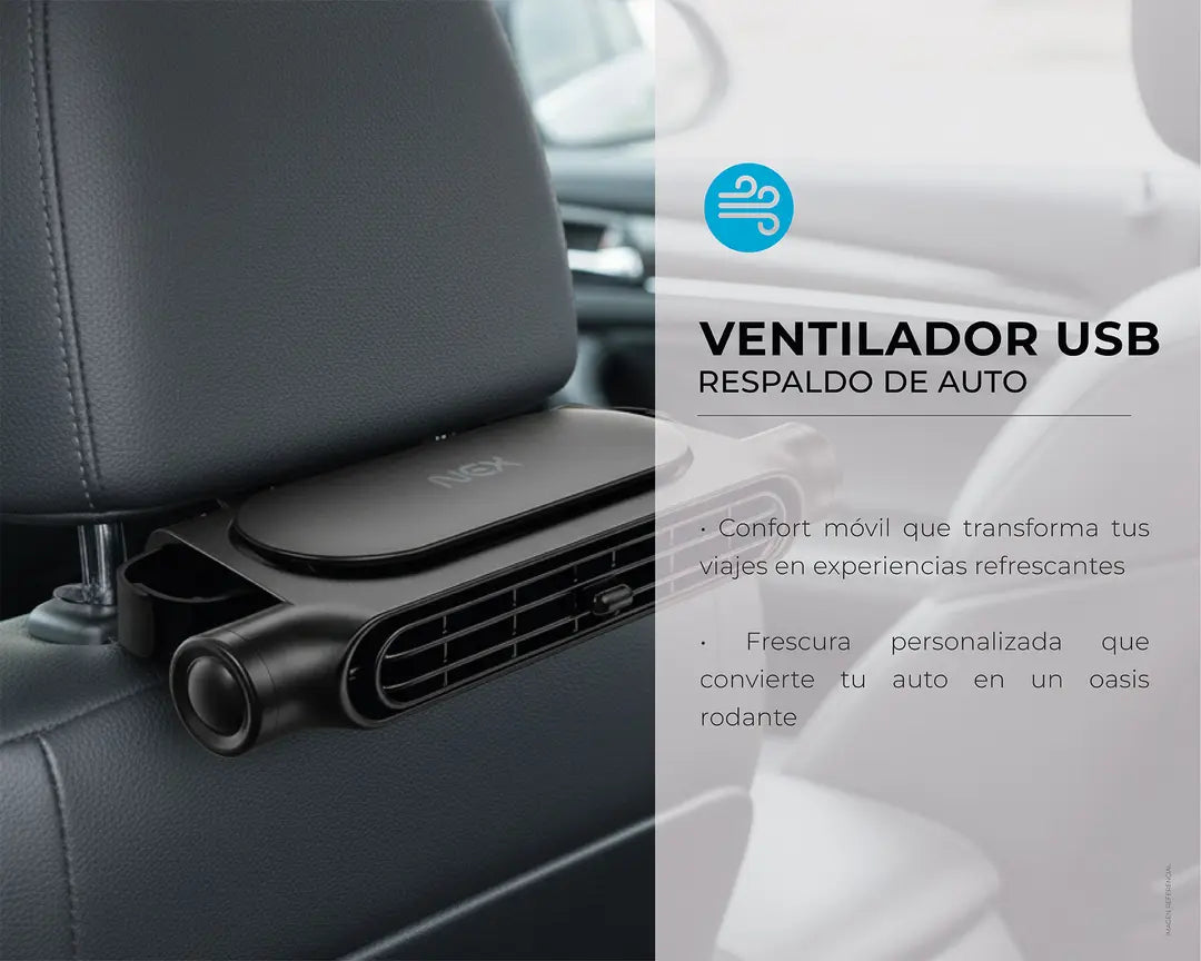 VENTILADOR RESPALDO AUTOS USB - ENVÍO GRATIS