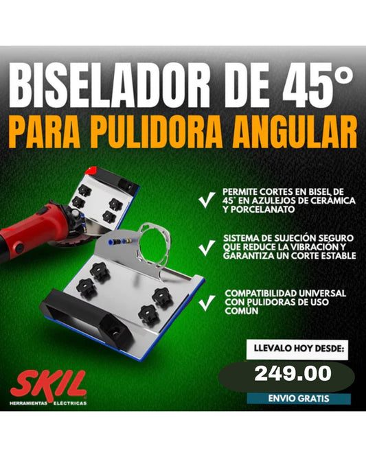 BISELADOR DE 45° PARA PULIDORA ANGULAR